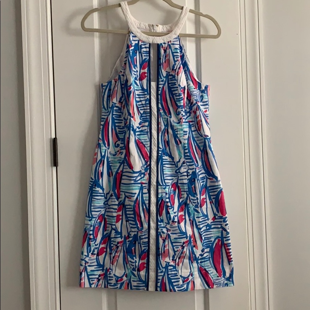 Lilly Pulitzer Red Right Return Pearl Shift - Sz 8